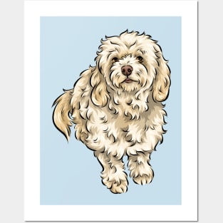 Cream Cavapoo Dog Posters and Art